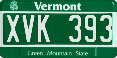 VT license plate XVK393