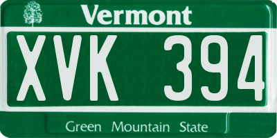 VT license plate XVK394