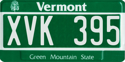 VT license plate XVK395