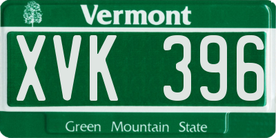 VT license plate XVK396