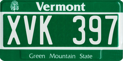 VT license plate XVK397