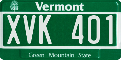VT license plate XVK401