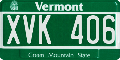 VT license plate XVK406