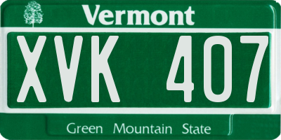 VT license plate XVK407