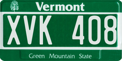 VT license plate XVK408