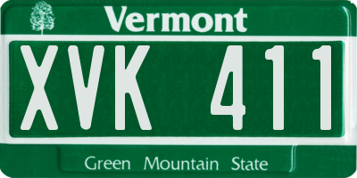 VT license plate XVK411