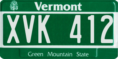 VT license plate XVK412