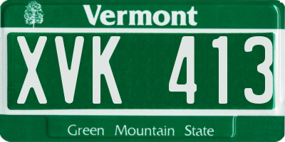 VT license plate XVK413