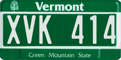 VT license plate XVK414