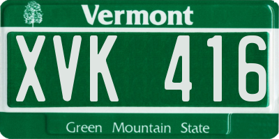 VT license plate XVK416