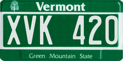 VT license plate XVK420