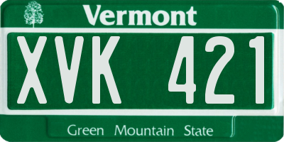 VT license plate XVK421