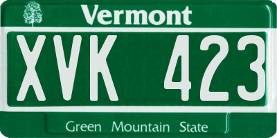 VT license plate XVK423