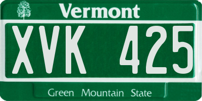 VT license plate XVK425