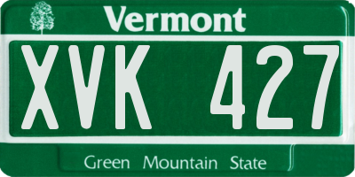 VT license plate XVK427