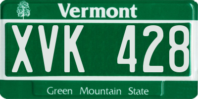 VT license plate XVK428