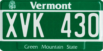 VT license plate XVK430