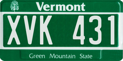 VT license plate XVK431