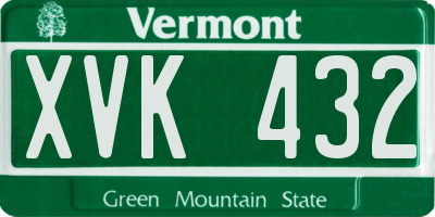 VT license plate XVK432