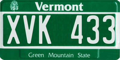 VT license plate XVK433