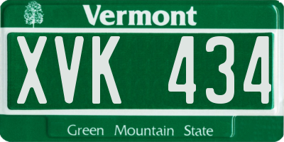 VT license plate XVK434