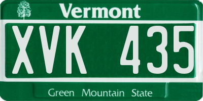 VT license plate XVK435