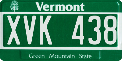 VT license plate XVK438