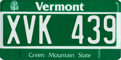 VT license plate XVK439