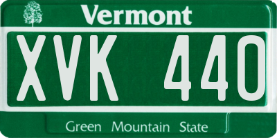 VT license plate XVK440