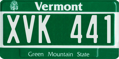 VT license plate XVK441