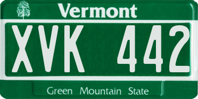 VT license plate XVK442