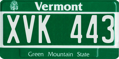 VT license plate XVK443