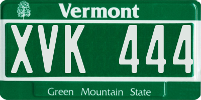 VT license plate XVK444