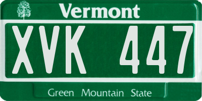 VT license plate XVK447