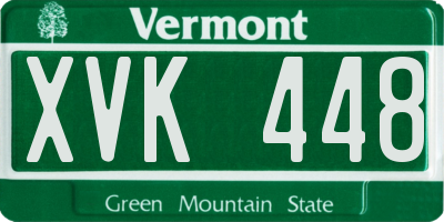 VT license plate XVK448