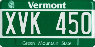 VT license plate XVK450