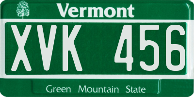 VT license plate XVK456