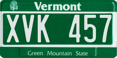 VT license plate XVK457