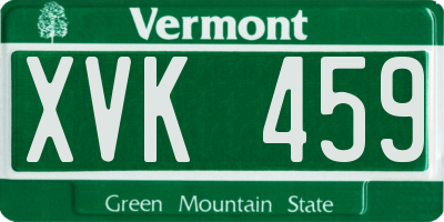 VT license plate XVK459