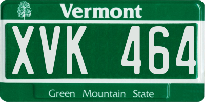 VT license plate XVK464