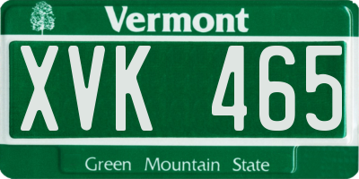 VT license plate XVK465