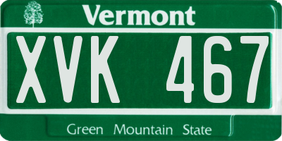 VT license plate XVK467