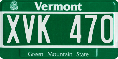 VT license plate XVK470