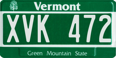 VT license plate XVK472