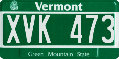 VT license plate XVK473