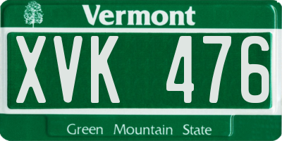 VT license plate XVK476