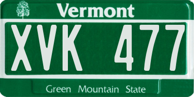 VT license plate XVK477