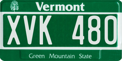 VT license plate XVK480
