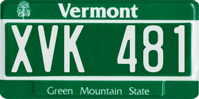VT license plate XVK481
