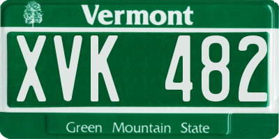 VT license plate XVK482